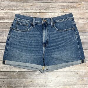 J Crew Factory Medium Wash Cut Off Or Cuffed High Rise Stretch Denim Shorts 30